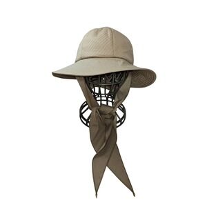 Betmar Hat Wide Brim Sun Hat Strap Back Women Large Tan Garden Safari USA Made